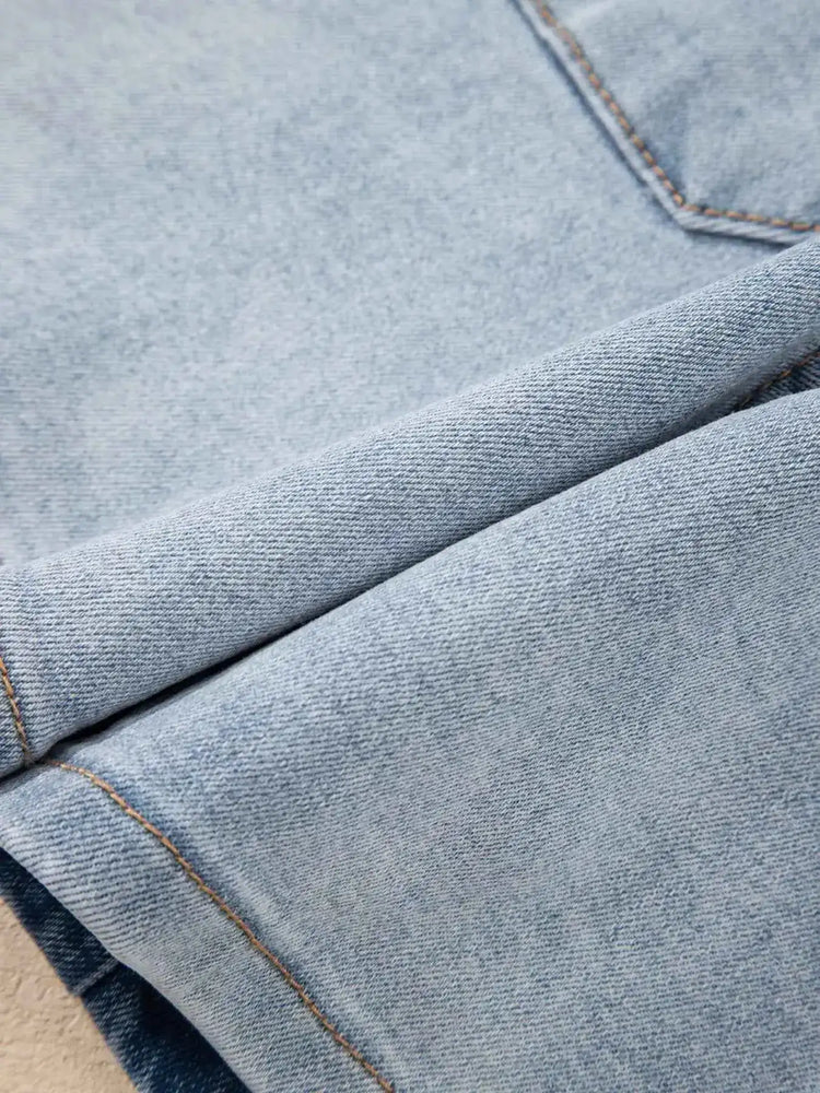 Wash High Rise Denim Shorts