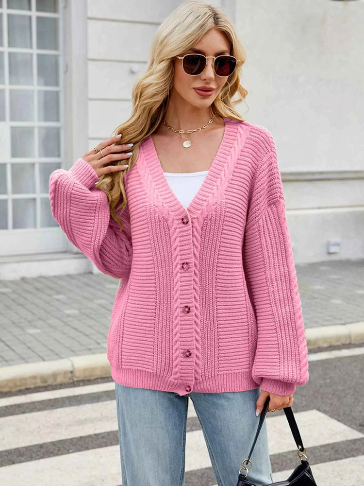 Button Up Long Sleeve Cardigan