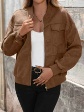 Zip Up Dropped Shoulder Jacket for Effortless Style and Ultimate Comfort
