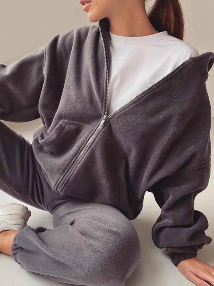 Zip Up Hoodie Joggers Set for Ultimate Comfort and Style