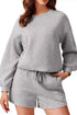 Round Neck Sweatshirt and Shorts Set for Ultimate Comfort and Style