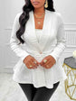 One Button Textured Peplum Cardigan