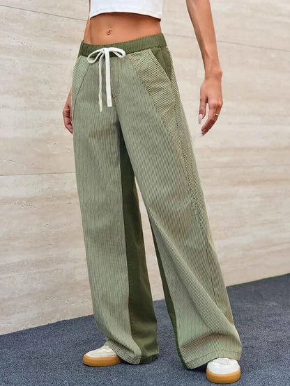 Striped Wide Leg Jeans