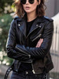 Full Size Zip Up Leather Motorcycle Biker Jacket Plus Size