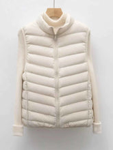 Quilted Zip Up Turtleneck Vest Coat