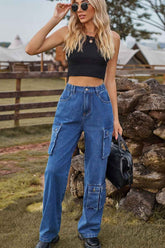 Loose Fit Long Jeans with Pockets for Ultimate Comfort and Style