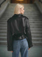 Leather Trench Coat with Belt - Stylish and Versatile Leather Belted Trench Jacket