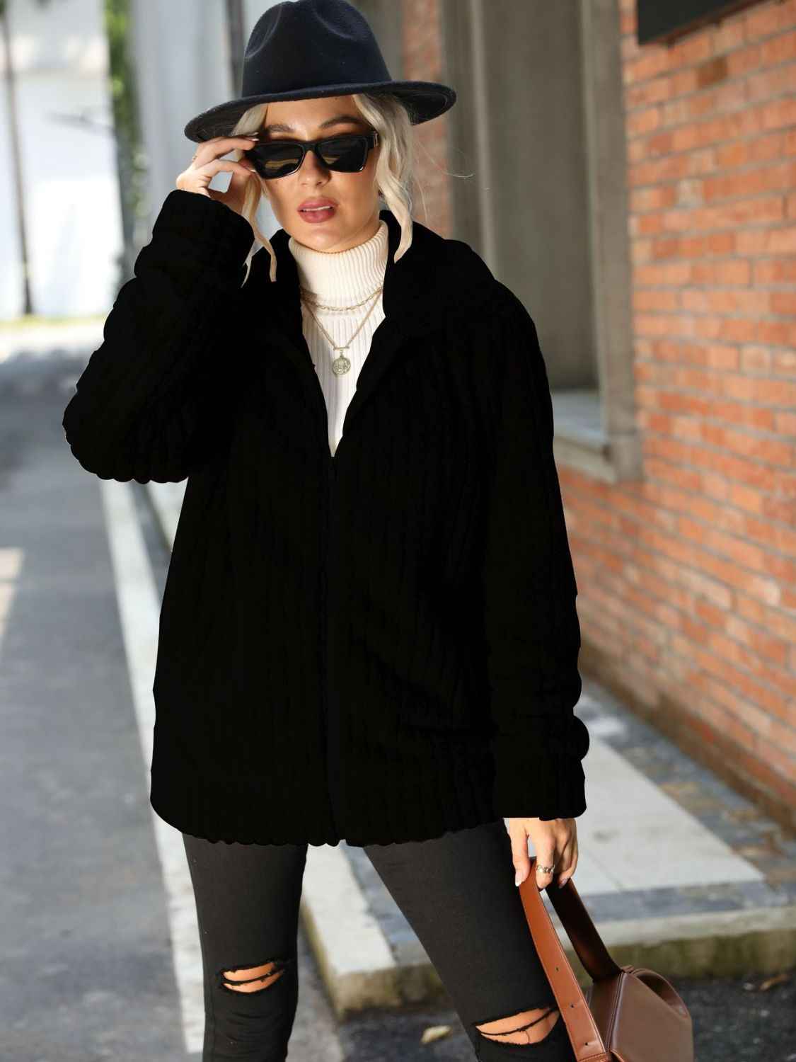 Zip-Up Collared Jacket for Ultimate Style and Versatile Comfort