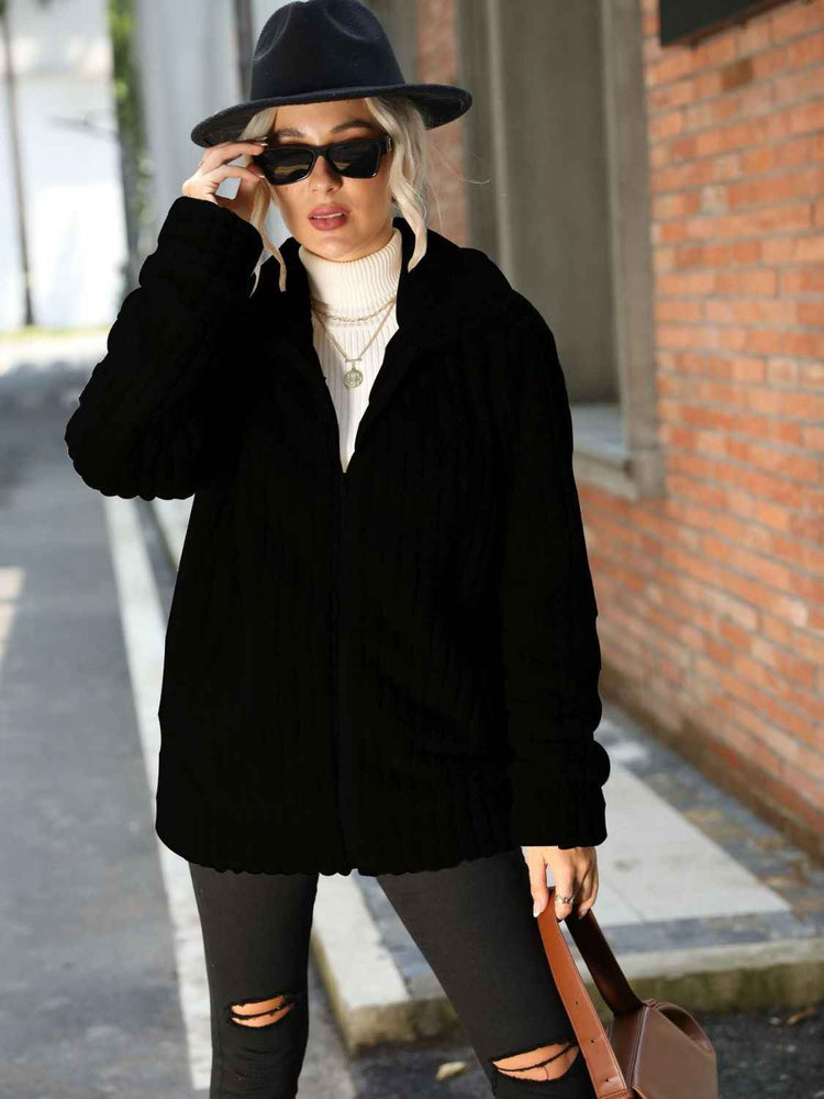 Zip-Up Collared Jacket for Ultimate Style and Versatile Comfort