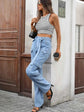 High-Waisted Cargo Jeans with Multi-Pocket Design for Ultimate Style and Comfort