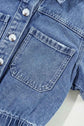 Chest Pocket Front Buttoned Folded Edge Denim Short Sleeve Romper