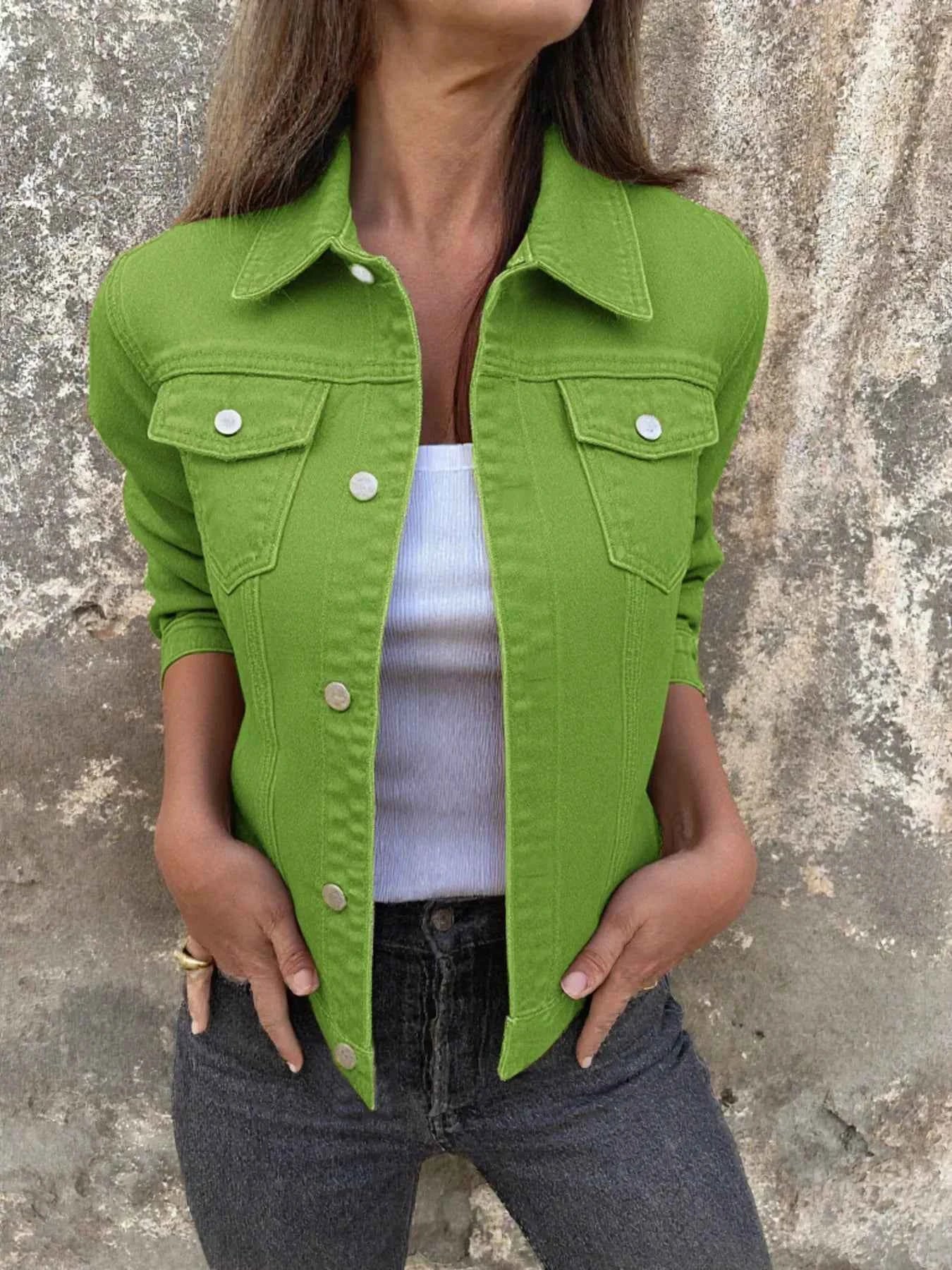 Button Front Denim Jacket for Effortless Style and Comfort