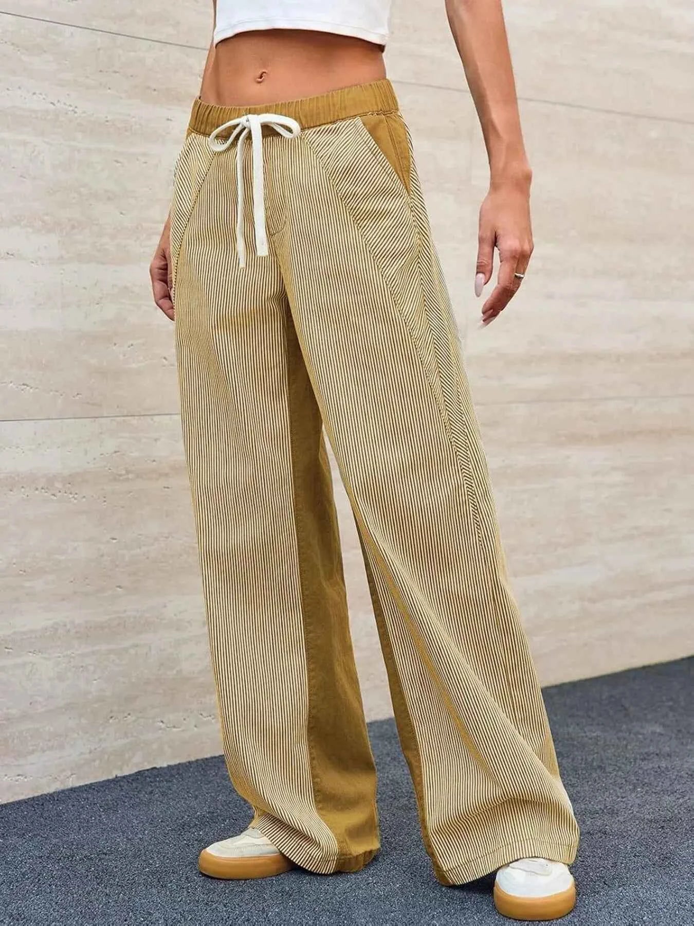 Striped Wide Leg Jeans