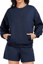 Round Neck Sweatshirt and Shorts Set for Ultimate Comfort and Style