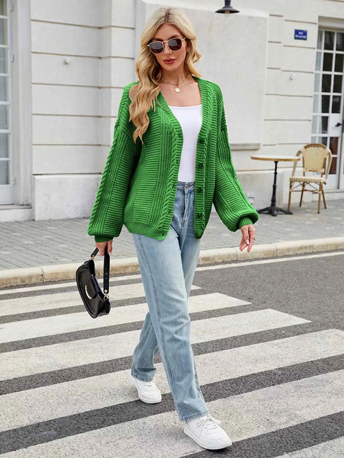 Button Up Long Sleeve Cardigan