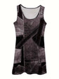 Patchwork Scoop Neck Denim Tank Dress