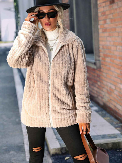 Zip-Up Collared Jacket for Ultimate Style and Versatile Comfort