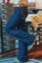 Center Seam Deep Wash Straight Jeans