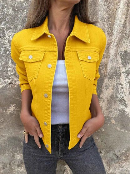 Button Front Denim Jacket for Effortless Style and Comfort