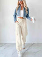Distressed Zip Up Cropped Hooded Denim Jacket