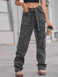 High-Waisted Cargo Jeans with Multi-Pocket Design for Ultimate Style and Comfort