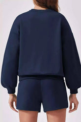 Round Neck Sweatshirt and Shorts Set for Ultimate Comfort and Style