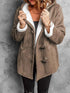 Full Size Cozy Sherpa Lined Toggle Coat with Hood Plus Size