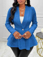 One Button Textured Peplum Cardigan