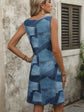 Patchwork Scoop Neck Denim Tank Dress
