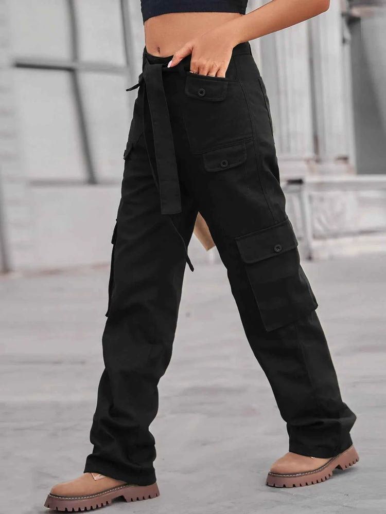 High-Waisted Cargo Jeans with Multi-Pocket Design for Ultimate Style and Comfort