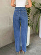 Pearl Embellished High Waist Jeans for Effortless Style and Comfort