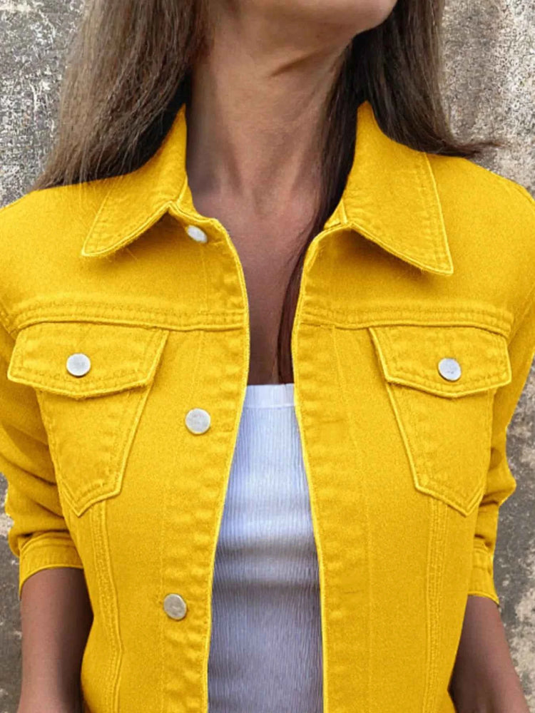 Button Front Denim Jacket for Effortless Style and Comfort
