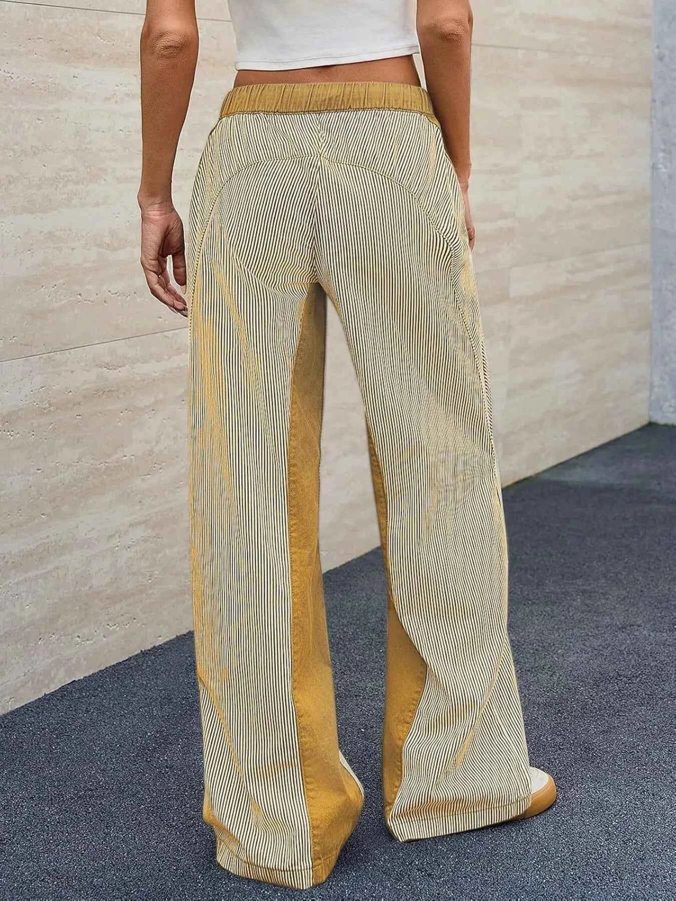 Striped Wide Leg Jeans