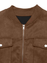 Zip Up Dropped Shoulder Jacket for Effortless Style and Ultimate Comfort