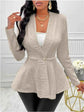 One Button Textured Peplum Cardigan