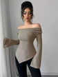 Cowl Neck Flare Sleeve Top for Trendy Comfort and Style