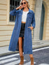 Button Up Long Sleeve Longline Denim Jacket for Stylish Layering